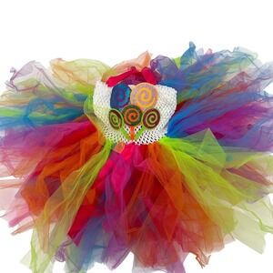 Girls Rainbow Lollipop Tutu Dress Kids Birthday Party Costume Outfit 6Y